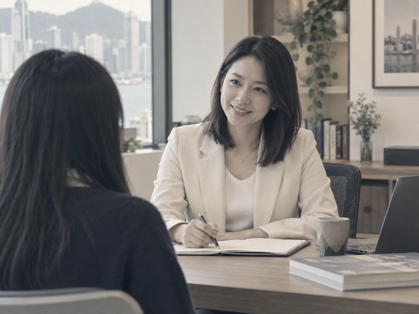升学顾问与学生面谈（示意图）