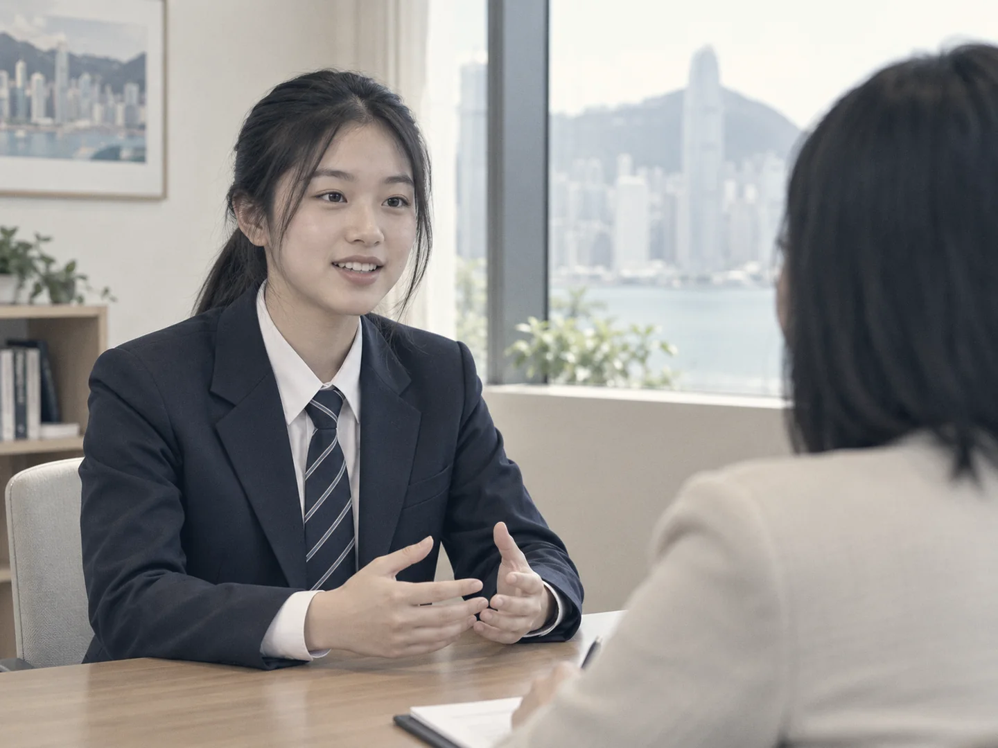 学生进行模拟面试练习（示意图）